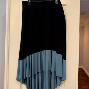 High-Low Pleated Skirt